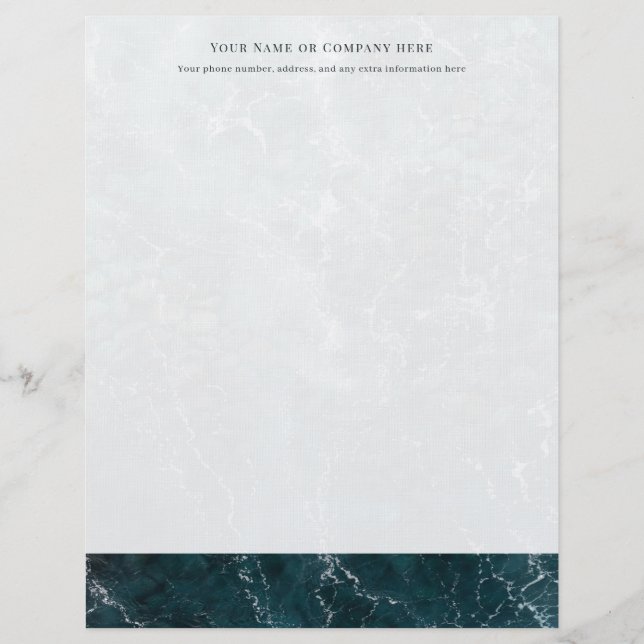 Coastal Teal Ocean Shore Personalized  Briefbogen (Vorderseite)