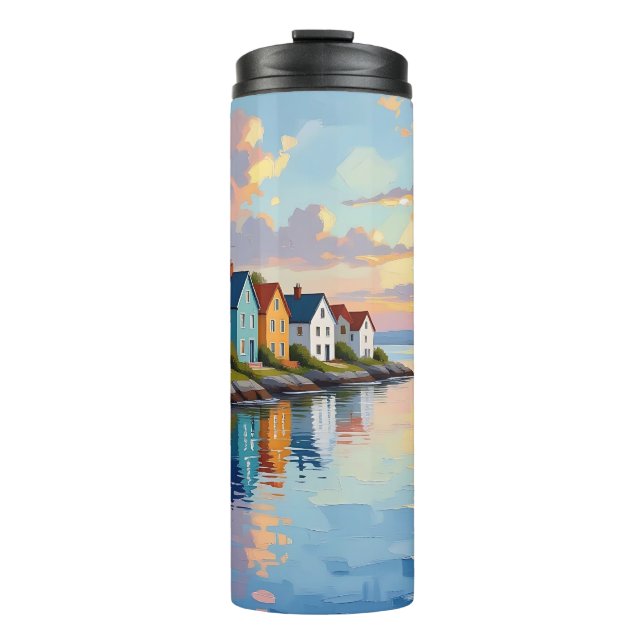 Coastal Themed | Beach Homes on the Bay   Thermosbecher (Vorderseite)