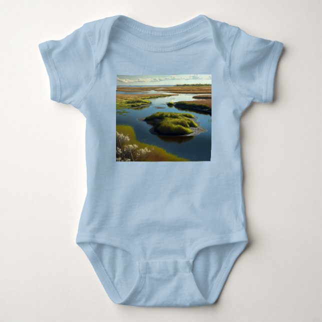 Coastal Tranquility Baby Strampler (Vorderseite)