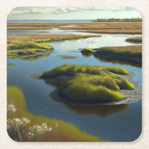Coastal Tranquility Rechteckiger Pappuntersetzer
