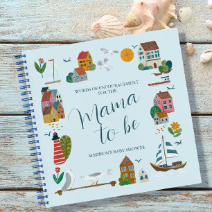 Coastal Village Blue Boy Baby Showroom Gästebuch Notizbuch