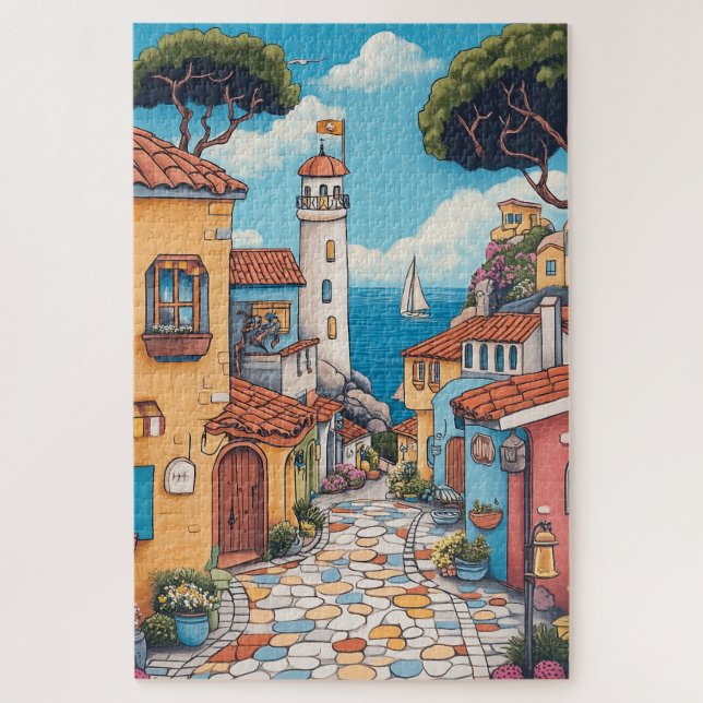 Coastal Village Charm Carmel California Puzzle (Vertikal)