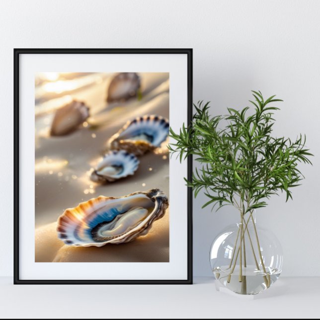 Coastal Wall Art Austern Muscheln auf dem Shore Po Poster (Von Creator hochgeladen)