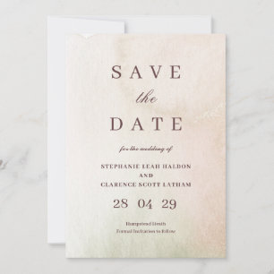 Coastal Watercolor Sepia Save the Date elegant Einladung