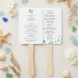 Coastal Wedding Ceremony Program Beach Tropical Fächer