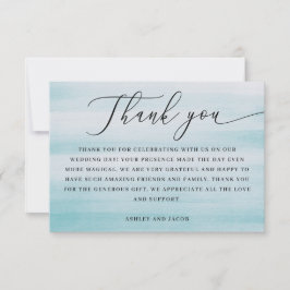 Coastal Wedding | Elegant Script Nautical Blue Dankeskarte