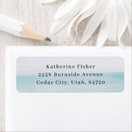 Coastal Wedding | Nautical Blue Watercolor Address