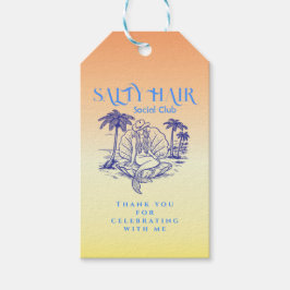 Coastal Yellow Mermaid Cowgirl Birthday Thank You Geschenkanhänger