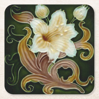 coaster cardboard art nouveau rechteckiger pappuntersetzer