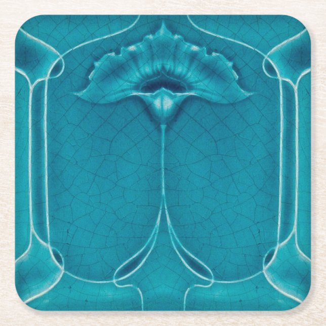 Coaster cardnoard Art nouveau Rechteckiger Pappuntersetzer (Vorderseite)