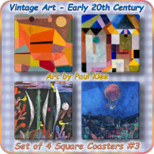 COASTER SET (4) - Art by Paul Klee (1879-1940) #3