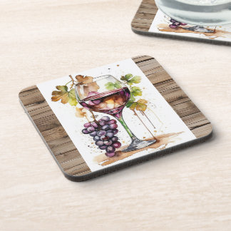 Coasters/ Porta copos/ Wine glass and Grapes Getränkeuntersetzer