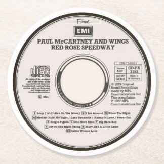 Coasters - Red Rose Runder Pappuntersetzer