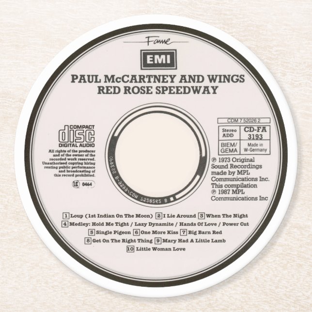 Coasters - Red Rose Runder Pappuntersetzer (Vorderseite)