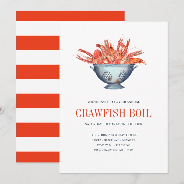 Coastic Chic Red CRAWFISH Seafood Boil Party (Vorne/Hinten)