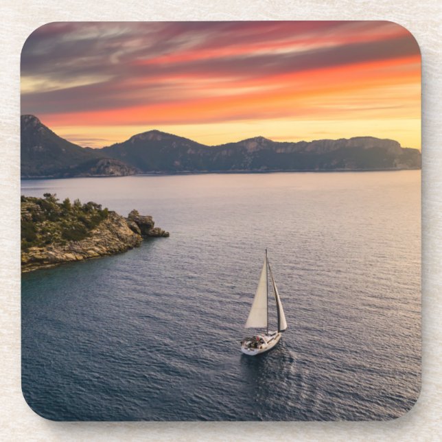 Coastline | Bodrum, Turkey Getränkeuntersetzer (Vorderseite)