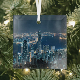 Coastline Hong Kong Island, Asia Ornament Aus Glas