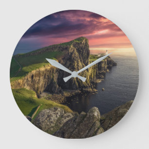 Coastline   Isle of Skye, Scotland Große Wanduhr
