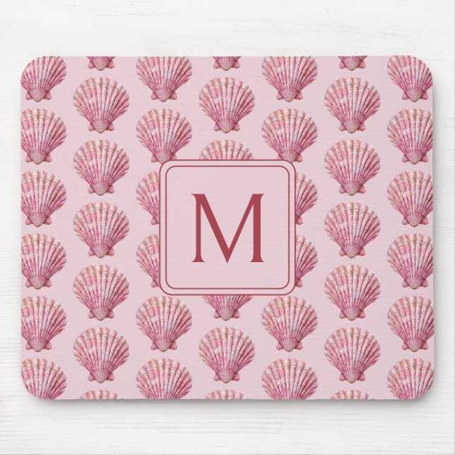 Coastrosa Seashell Monogram Mousepad (Vorne)