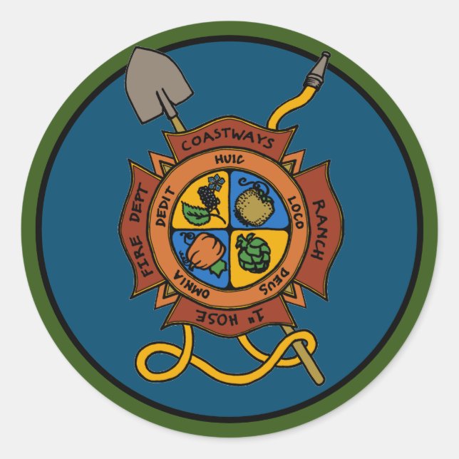 Coastways Ranch 1" Feuerschutzaufkleber Runder Aufkleber (Vorderseite)