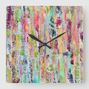 Coat many Colors Wall Clock Quadratische Wanduhr