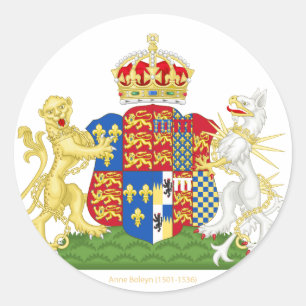 Coat of Arms Anne Boleyn Runder Aufkleber