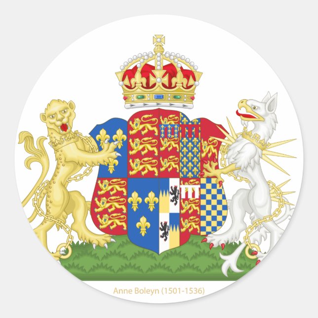 Coat of Arms Anne Boleyn Runder Aufkleber (Vorderseite)