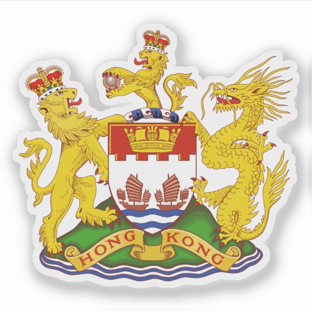 Coat of arms of Hong Kong (1959-1997) Aufkleber (Vorderseite)
