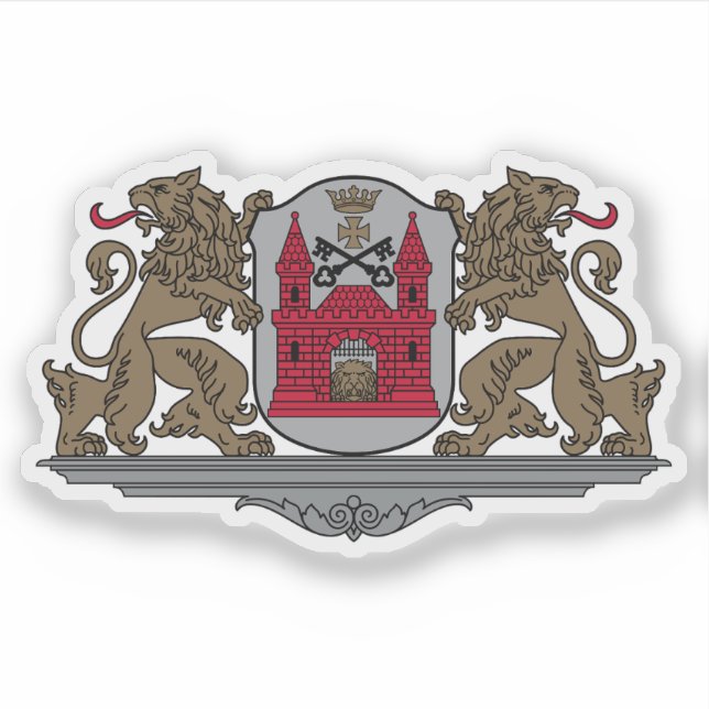 Coat of arms of the city of Riga, Latvia Aufkleber (Vorderseite)
