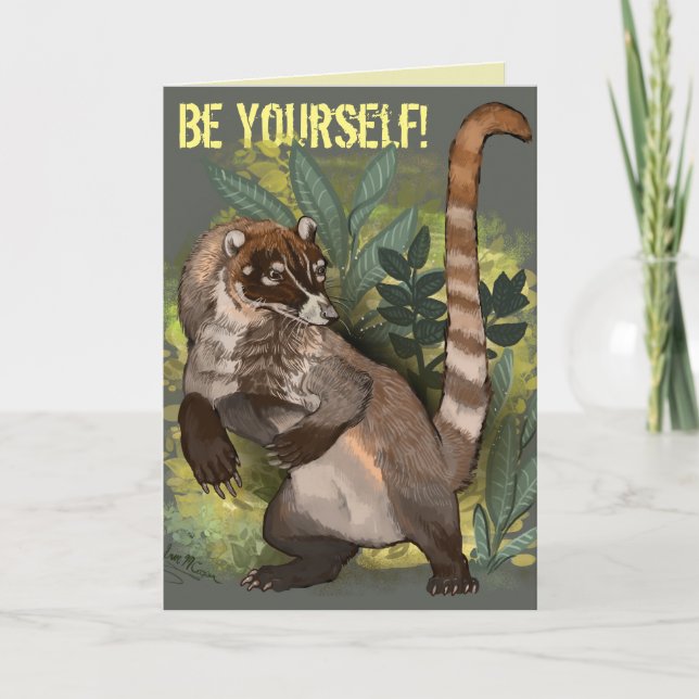 Coatamundi oder Weißnasen-Coati Karte (Vorderseite)