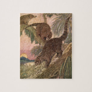 Coatimundi von Louis Sargent, Vintage Wildtiere Puzzle