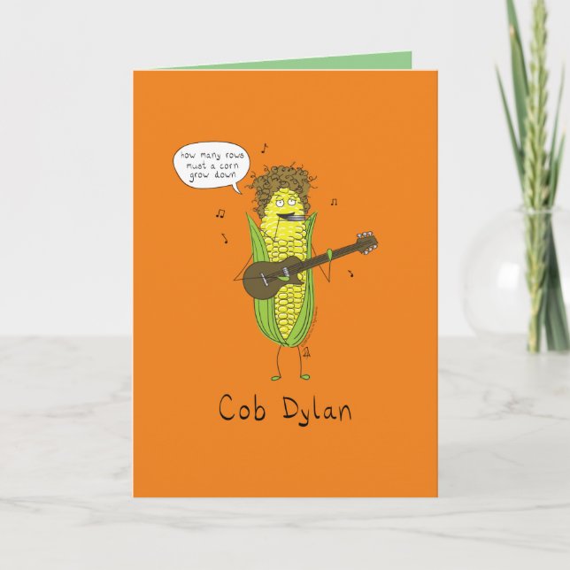 Cob Dylan Musician Corner Funny Grußkarte Karte (Vorderseite)