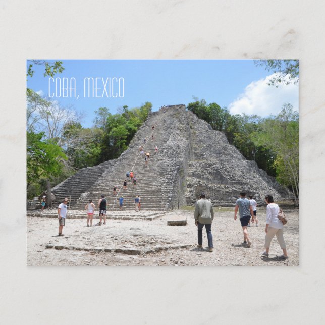 Coba Pyramid Mayan Ruins Yucatan Halbinsel Mexiko Postkarte (Vorderseite)