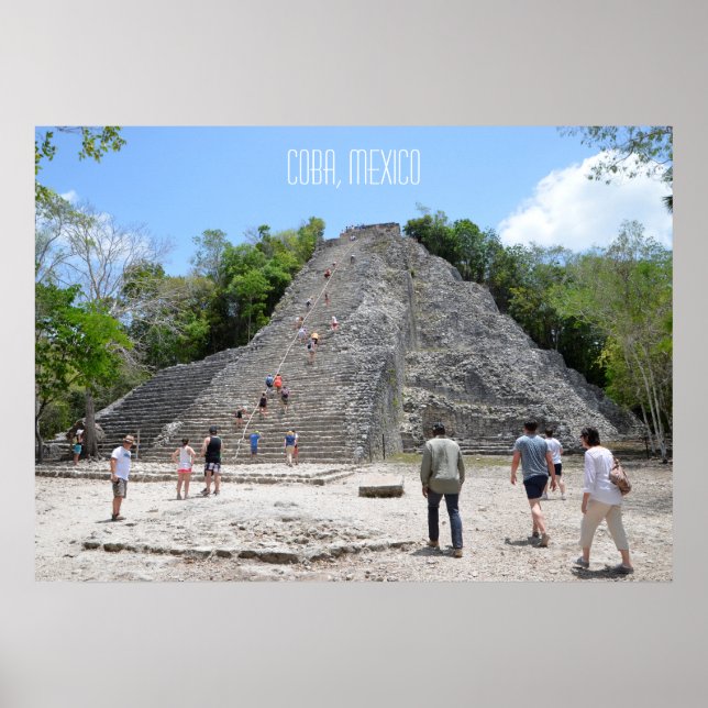 Coba Pyramid Ruins Riviera Maya Mexiko Poster (Vorne)
