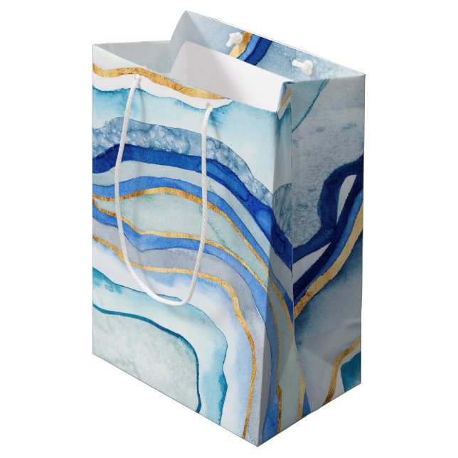 Cobalt Agate II Mittlere Geschenktüte (Vorderseite Schrägansicht)