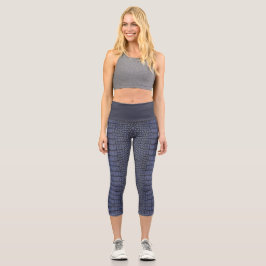 Cobalt Alligator Textur drucken Capri Leggings