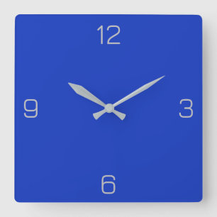 Cobalt Blue 1338BE Farbe, mit der Option Name hinz Quadratische Wanduhr