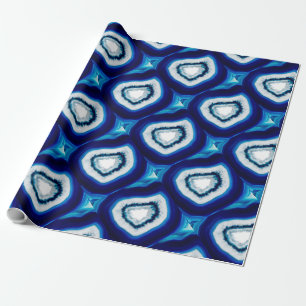 Cobalt Blue Agate Wrapping Paper Geschenkpapier