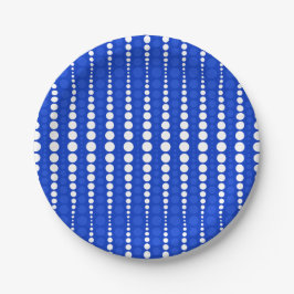 Cobalt Blue and White Polka Dots Paper Plate Pappteller