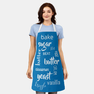 Cobalt Blue Baking Words Schürze