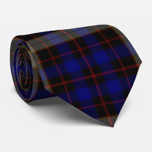 Cobalt Blue Black Red Tartan Karierter Flannel Krawatte
