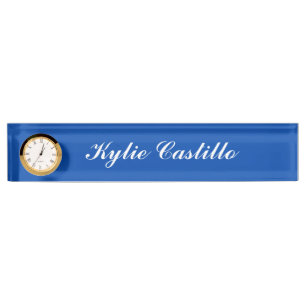 Cobalt Blue Einmalige Berufliche Kalligraphiebezei Namensplakette