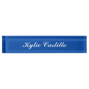 Cobalt Blue Einmalige Berufliche Kalligraphiebezei Namensplakette