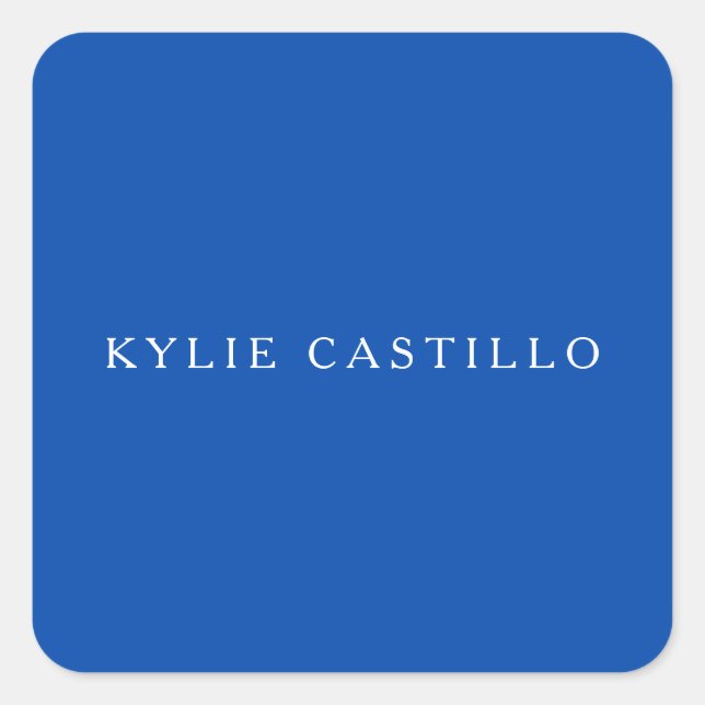 Cobalt Blue Einmalige Klassische Beruflich Quadratischer Aufkleber (Vorderseite)