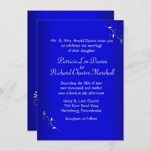 Cobalt Blue Evening Einladung zur Hochzeit