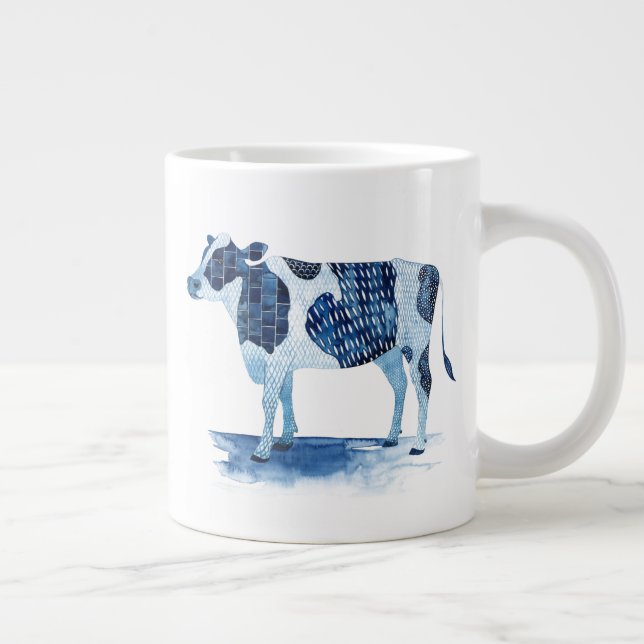 Cobalt Blue Farm Animes - Kuh Jumbo-Tasse (Rechts)