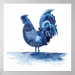 Cobalt Blue Farm Animes - Rooster Poster