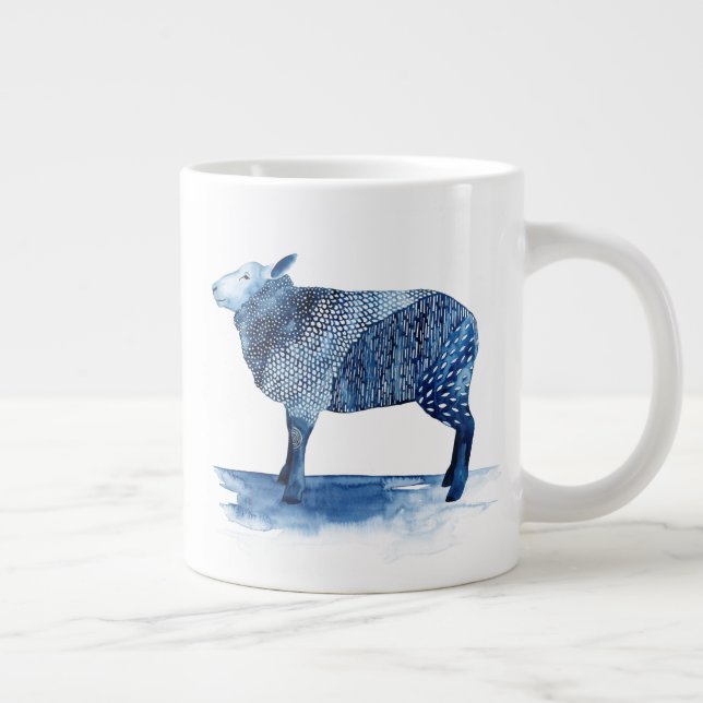 Cobalt Blue Farm Animes - Schafe Jumbo-Tasse (Rechts)