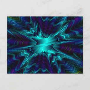 Cobalt Blue Fraktal Postkarte
