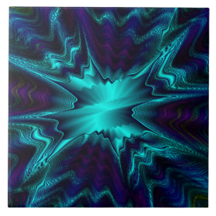 Cobalt Blue Fraktal Tile Fliese